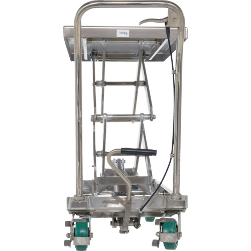 Manual Hydraulic Scissor Lift Table, 36-1/4" L x 19-3/8" W, Stainless Steel, 600 lbs. Capacity Equipex