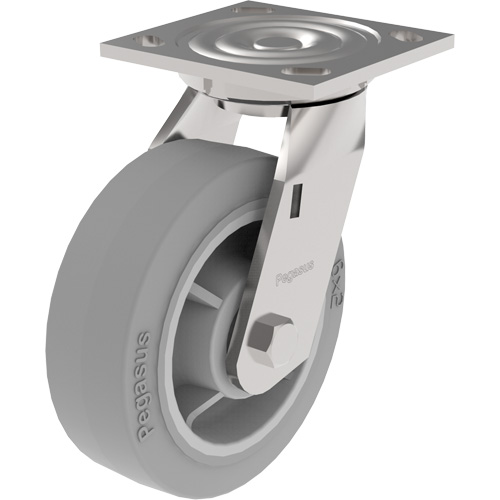 Roulette &agrave; usage moyen de s&eacute;rie 21, Fixe, 6" (152,4 mm), Caoutchouc thermoplastique, 500 lb (227 kg) Equipex