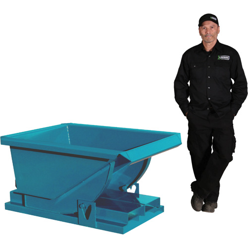 Conteneur autobasculeur extra robuste, Acier, 1/3 vg³, Bleu Equipex