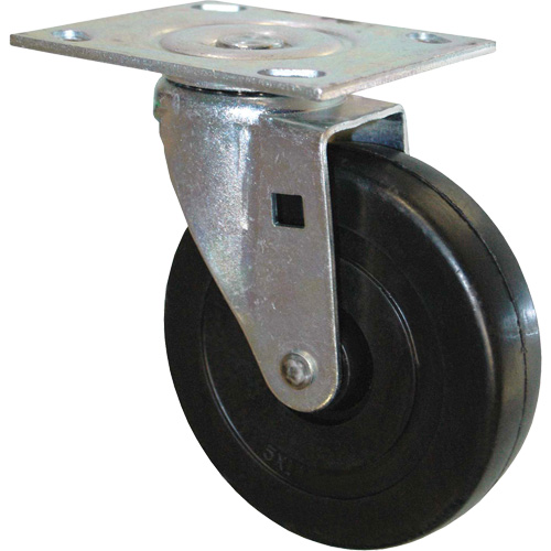 Roulette pivotante en caoutchouc pour chariot &agrave; plateforme Equipex