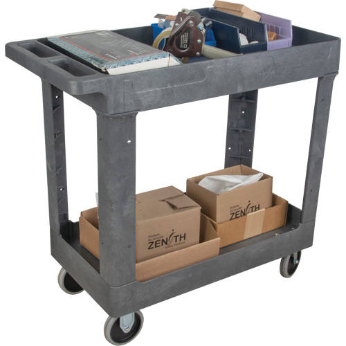 Chariot utilitaire pour l'entretien, 2 tiers, 16-1/2" x 32-1/2" x 34-1/2", Capacit&eacute; 550 lb Equipex