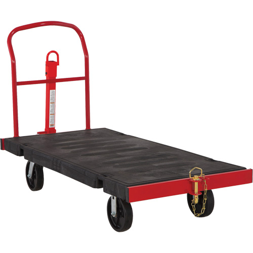 Chariot &agrave; plate-forme remorquable, 64-1/4" lo x 30-1/2" la, 2500 lb cap, Roues Polyol&eacute;fine Equipex