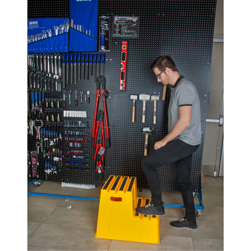 Industrial Step Stool, 2 Steps, 26" x 22-7/16" x 19-11/16" High Equipex