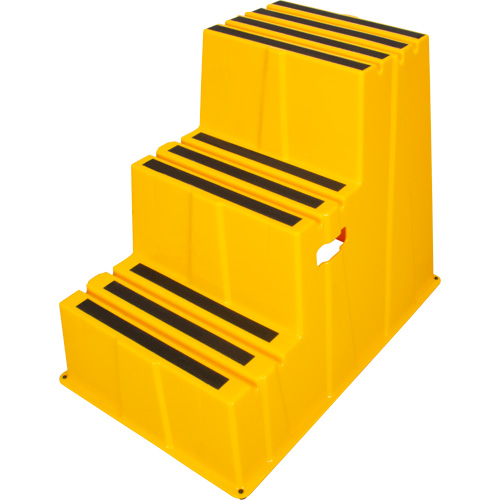 Industrial Step Stool, 3 Steps, 34-13/16" x 22-7/16" x 28-1/2" High Equipex