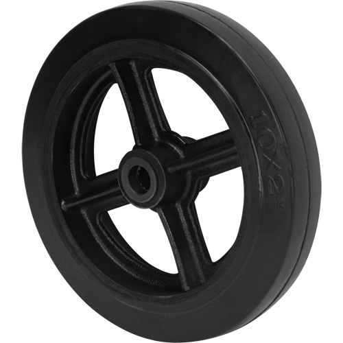 Mold-On Rubber Wheel, 10" (254 mm) Dia. x 2" (50.8 mm) W, 948 lbs. (430 kg) Capacity Equipex