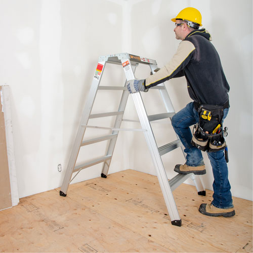 Portable Work-Stand Saw Horse, Aluminum Frame, 12-1/4" D x 56" H Equipex