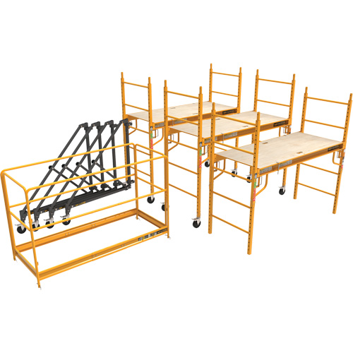 Complete 18' Drywall  Baker Scaffold Tower Set, 122" D x 236" H Equipex