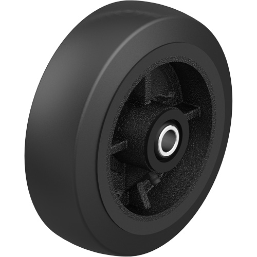 Roue en caoutchouc noir sur noyau en fonte noir, 12" (304,8 mm) dia. x 2-1/2" (64 mm) la, Capacit&eacute; de 396,8 lb (180 kg) Equipex