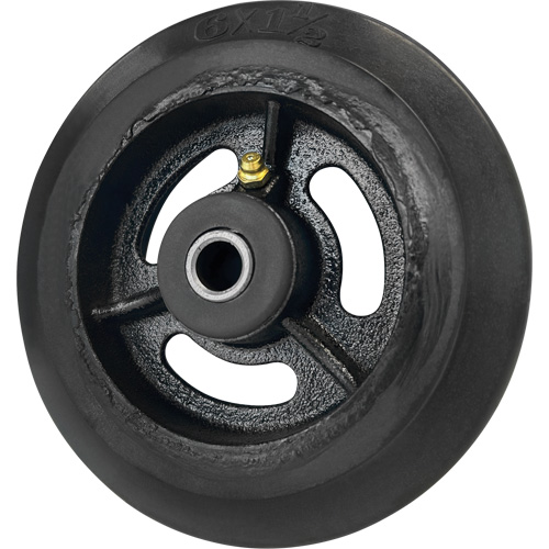 Roue en caoutchouc moul&eacute;, 6'' (152 mm) dia. x 1-1/2" (38 mm) la, Capacit&eacute; de 450 lb (204 kg) Equipex