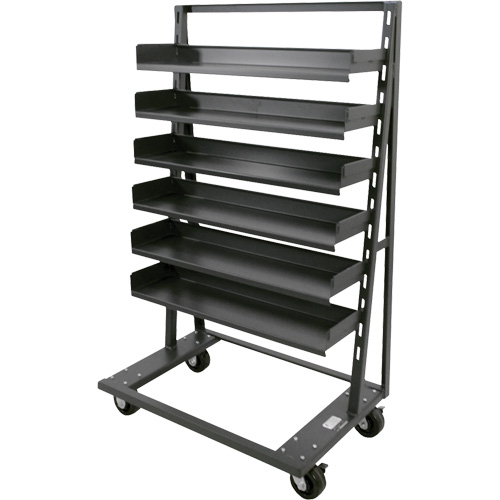 Chariot &agrave; cadre en A robuste &agrave; un c&ocirc;t&eacute; avec 6 plateaux, 38" x 25" x 63", Capacit&eacute; 2500 lb Equipex