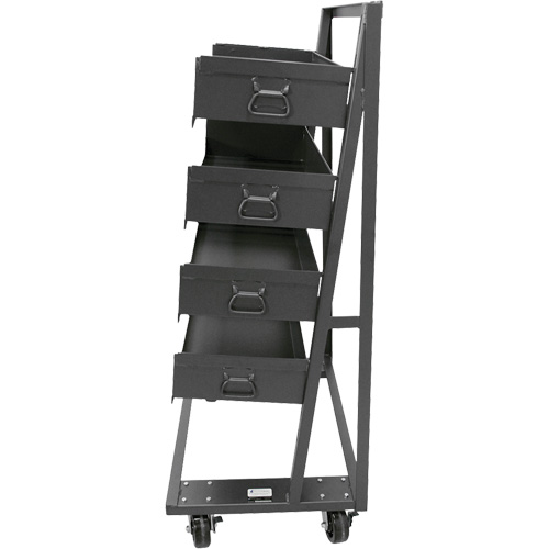 Chariot &agrave; cadre en A robuste &agrave; un c&ocirc;t&eacute; avec 4 grands plateaux, 38" x 25" x 63", Capacit&eacute; 2500 lb Equipex