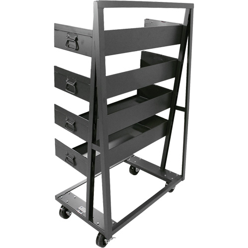Chariot &agrave; cadre en A robuste &agrave; un c&ocirc;t&eacute; avec 4 grands plateaux, 38" x 25" x 63", Capacit&eacute; 2500 lb Equipex