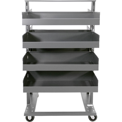 Chariot &agrave; cadre en A robuste &agrave; deux c&ocirc;t&eacute;s avec 8 grands plateaux &agrave; rebords, 38" x 30" x 63", Capacit&eacute; 2500 lb Equipex