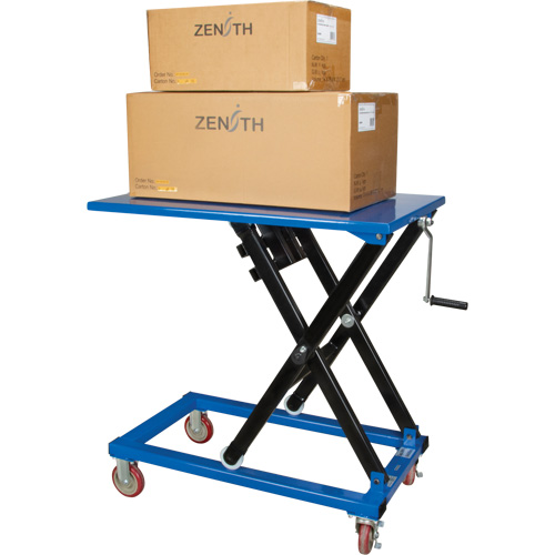 Manual Scissor Lift Table, 37-3/8" L x 23-5/8" W, Steel, 660 lbs. Capacity Equipex