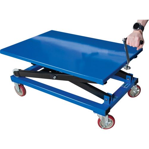 Manual Scissor Lift Table, 37-3/8" L x 23-5/8" W, Steel, 660 lbs. Capacity Equipex