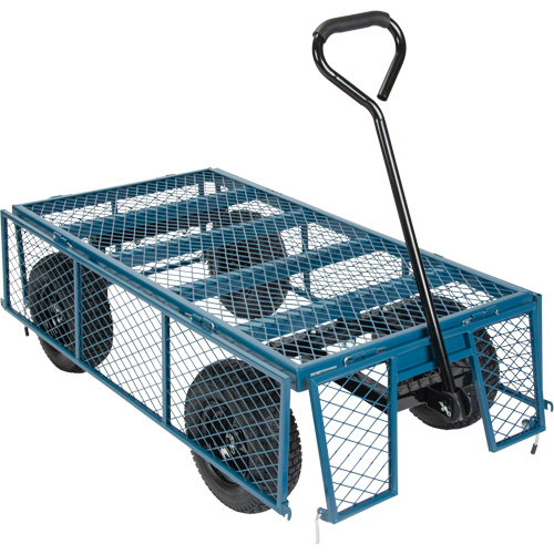 Wagon avec c&ocirc;t&eacute;s rabattables, 24" la x 48" la x Capacit&eacute; 800 lb Equipex
