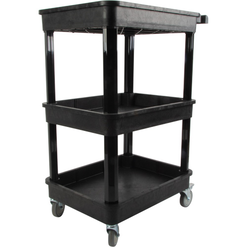 Chariot utilitaire avec tablette &agrave; bordure profonde, 3 tiers, 19" x 39-1/2" x 28-1/4", Capacit&eacute; 330 lb Equipex