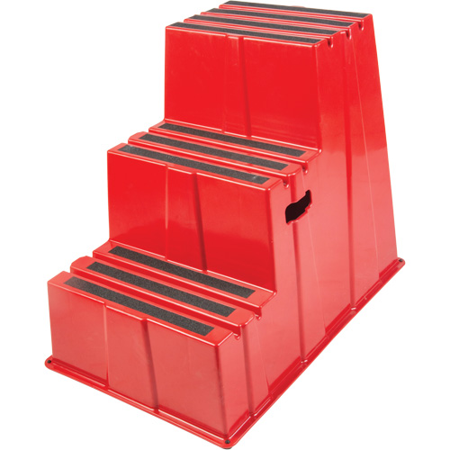 Industrial Step Stool, 3 Steps, 34-13/16" x 22-7/16" x 28-1/2" High Equipex
