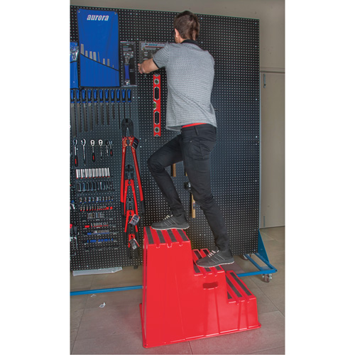 Industrial Step Stool, 3 Steps, 34-13/16" x 22-7/16" x 28-1/2" High Equipex