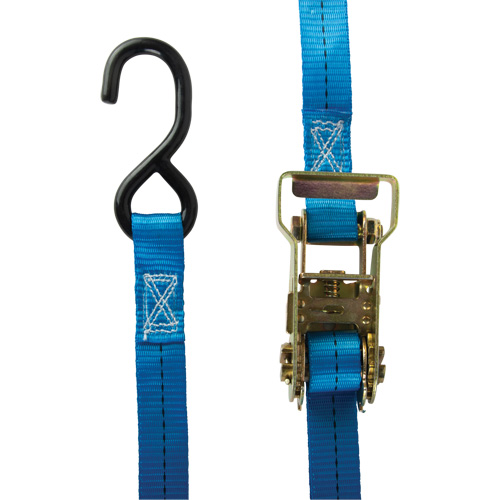 Ratchet Strap, J-Hook, 1" W x 15' L, 500 lbs. (227 kg) Working Load Limit Equipex