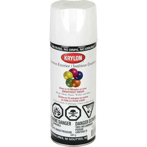 Laque industrielle Acryli-Quik, Blanc, Semi-brillant, 12 oz, Canette a&eacute;rosol Equipex