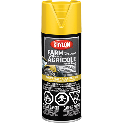 Peinture en a&eacute;rosol pour la ferme et l'&eacute;quipement, Jaune John Deere, Tr&egrave;s brillant, 12 oz, Canette a&eacute;rosol Equipex