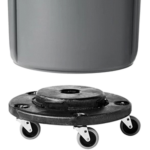 Chariot &agrave; visser Brute, Poly&eacute;thyl&egrave;ne, Noir, Convient aux contenants 20 - 55 US gal. Equipex