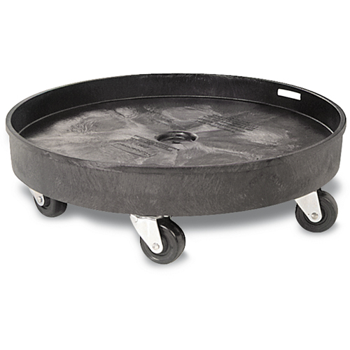 Waste Container Dolly, Polyethylene, Black Equipex