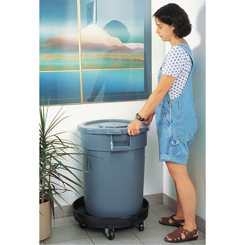 Waste Container Dolly, Polyethylene, Black Equipex