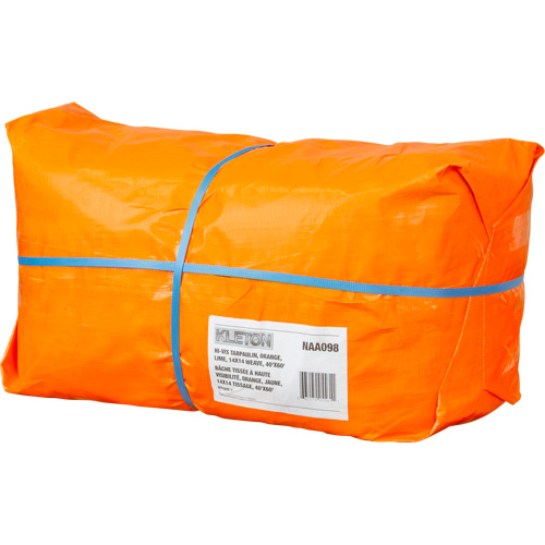 B&acirc;che tiss&eacute;e robuste haute visibilit&eacute;, Poly&eacute;thyl&egrave;ne, Vert/Orange, 40' x 60' x 12 mils Equipex