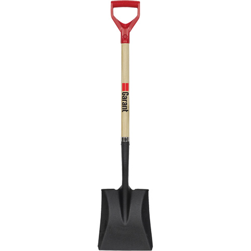 Square Point Shovel, Wood, Tempered Steel Blade, D-Grip Handle, 43-1/2" Long Equipex