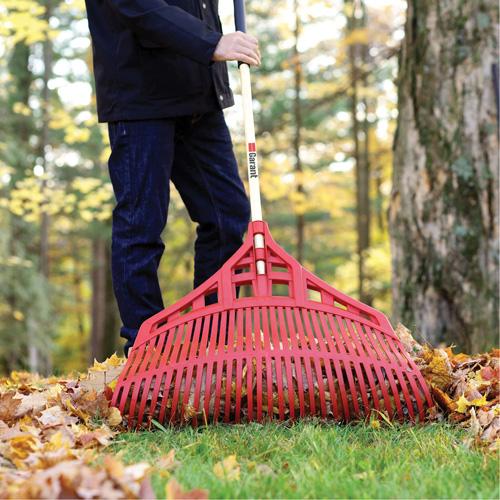 Leaf Rake, 24" Blade, Wood Handle, Plastic Blade Equipex