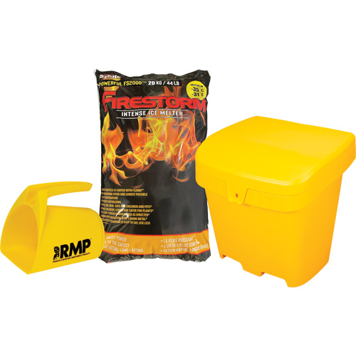 Firestorm Intense Ice Melter Kit with 56 Bags, Bag, 44 lbs. (20 kg), -32°C (-25°F) Melting Point Equipex