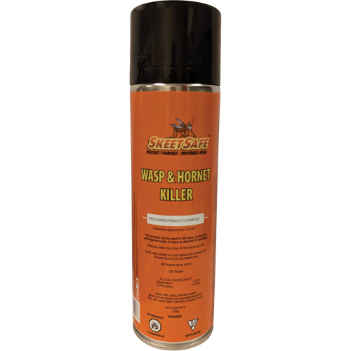 SkeetSafe&reg; Wasp & Hornet Spray, 350 g, Aerosol Can, Solvent Base Equipex