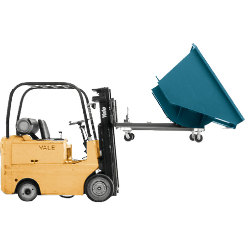 Self-Dumping Hopper, Steel, 1 cu.yd., Blue Equipex