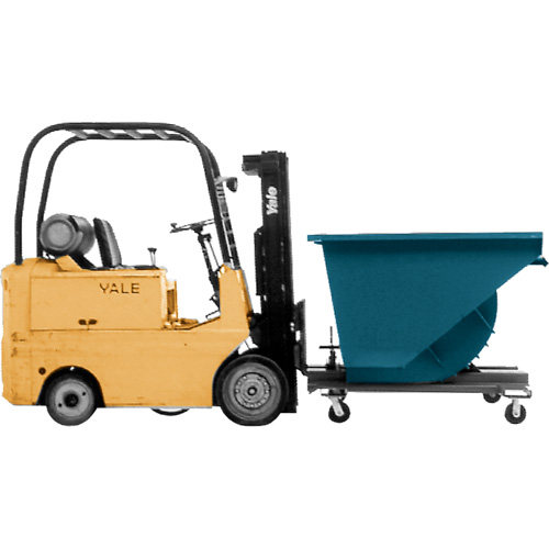 Self-Dumping Hopper, Steel, 1 cu.yd., Blue Equipex