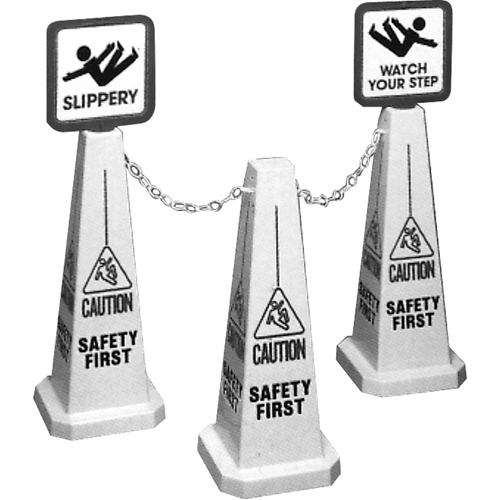 C&ocirc;nes de d&eacute;viation Lamba  Caution , Anglais avec pictogramme Equipex