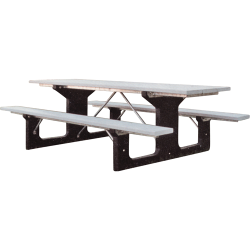 Recycled Plastic Picnic Tables, 6' L x 61-1/2" W, Grey Equipex