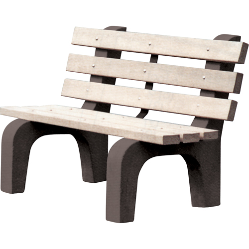 Park Benches, Recycled Plastic, 72" L x 25" W x 31" H, Grey Equipex