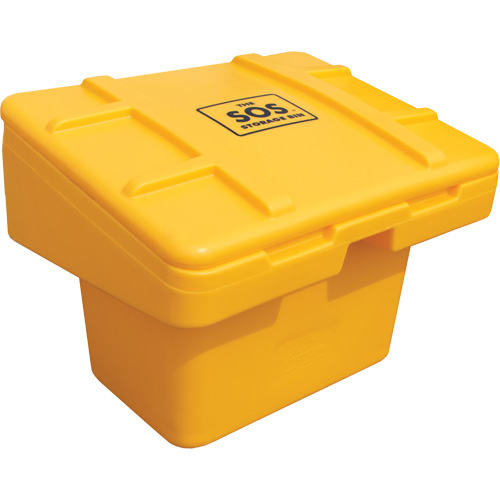 Salt Sand Container SOS, With Hasp, 30" x 24" x 24", 5.5 cu. Ft., Yellow Equipex