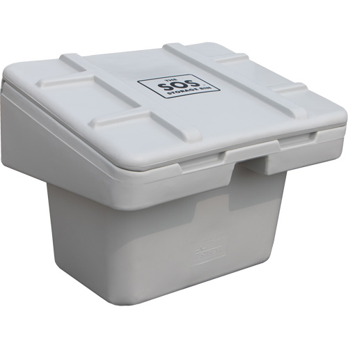 Salt Sand Container SOS, With Hasp, 30" x 24" x 24", 5.5 cu. Ft., Grey Equipex