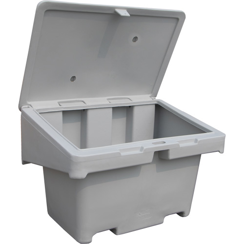Contenants pour sel & sable SOS, Avec Moraillon, 42" x 29" x 30", 11 pi³, Gris Equipex