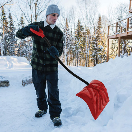 Yukon Snow Shovel, Polypropylene Blade, 18" Wide, Ergonomic D-Grip Handle Equipex