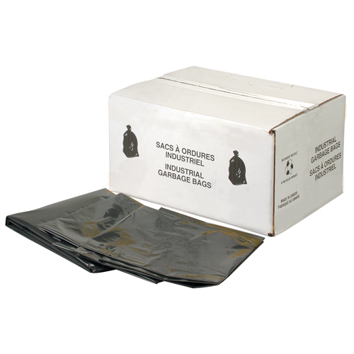 Sacs &agrave; d&eacute;chets robustes, 2T-Fort, 30" la x 38" lo, 2,2 mils, Noir Equipex