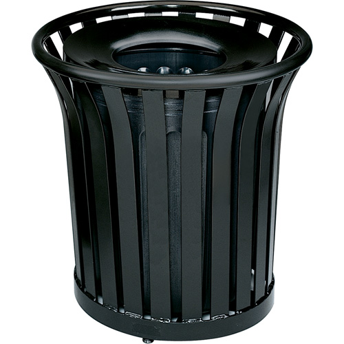 Americana Series Open-Top Waste Receptacle, Steel, 36 US gal. Equipex