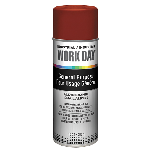 Industrial Work Day Paint, Red, Very Flat, 10 oz., Aerosol Can Equipex