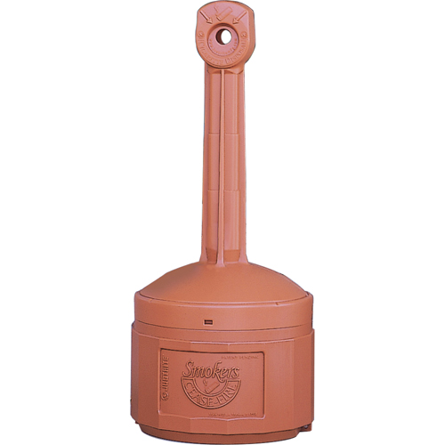 Smokers Cease-Fire&reg; Cigarette Butt Receptacle, Free-Standing, Plastic, 4 US gal. Capacity, 38-1/2" Height Equipex