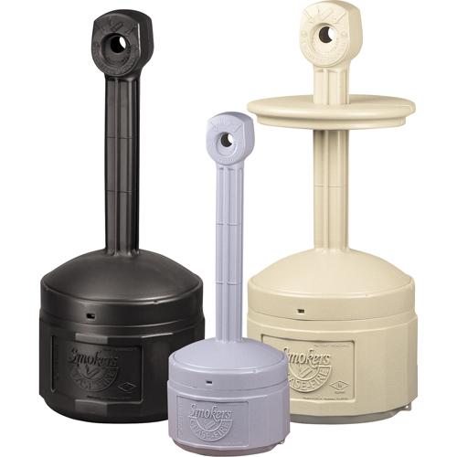 Cendriers Smoker's Cease-Fire, Sur pied, Plastique, Capacit&eacute; 1 gal. US, Hauteur 30" Equipex