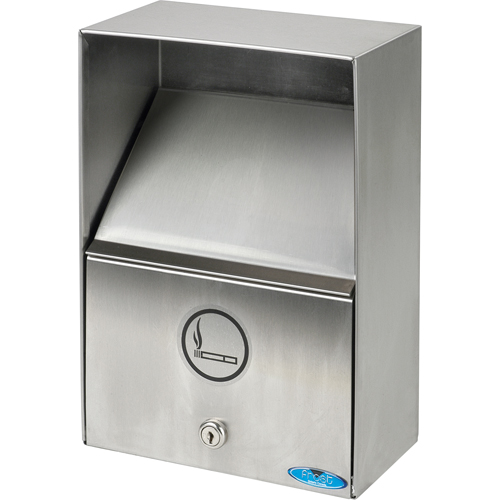 Smoking Receptacles, Wall-Mount, Stainless Steel, 3.3 Litres Capacity, 13-1/2" Height Equipex