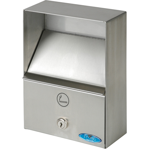 Cendriers, Montage mural, Acier inoxydable, Capacit&eacute; 1 litre, Hauteur 9" Equipex